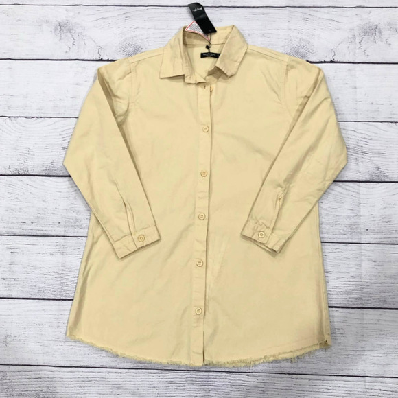 Nasty Gal Oversized Raw Hem Denim Shirt Jacket - Picture 3 of 10